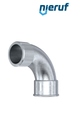 Raccord en fonte malléable raccord courbé court n° 1a, DN15 - 1/2" pouce galvanisé