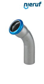 raccord coudé 45° à sertir F x M DN80 - 88,9 mm acier inoxydable