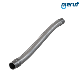 Tuyaux flexible ondulé en acier inoxydable ES01 DN32 - 42.4 mm avec double tressage et embout à souder Longueur 1000 mm