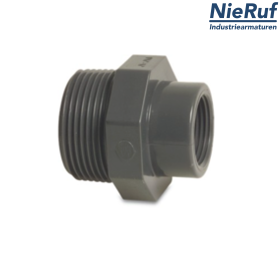 raccord réducteur 1/2" x 3/8" pouce PVC-U mâle x femelle