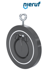 clapet anti-retour entre brides type wafer avec ressort DN50 ZR07 plastique PVC-U PTFE