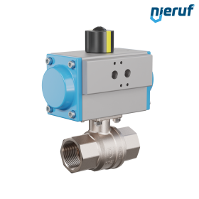 valvola a sfera automatica con manicotto DN32 - 1 1/4" pollici azionamento rotativo pneumatico a effetto semplice apertura a molla PK01