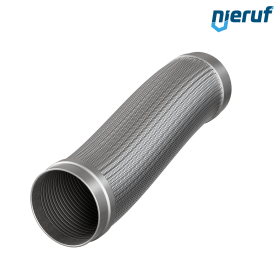 Tuyaux flexible ondulé en acier inoxydable ES01 DN150 - 168.3 mm avec tressage simple et embout à souder Longueur 500 mm