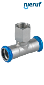raccord en T à sertir F x F DN32 - 35,0 mm femelle 1/2" pouce acier inoxydable