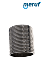 mamelon fileté 1/8" pouce 16.0 mm acier inoxydable 316 L mâle