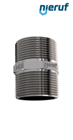 mamelon double 1 1/4" pouce acier inoxydable 316 mâle